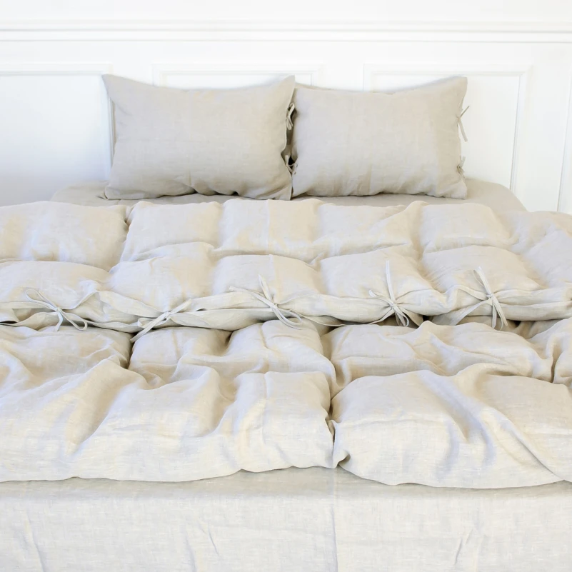 Комплект постільної білизни Льон Organic Natural Line "Grey sky" - 7