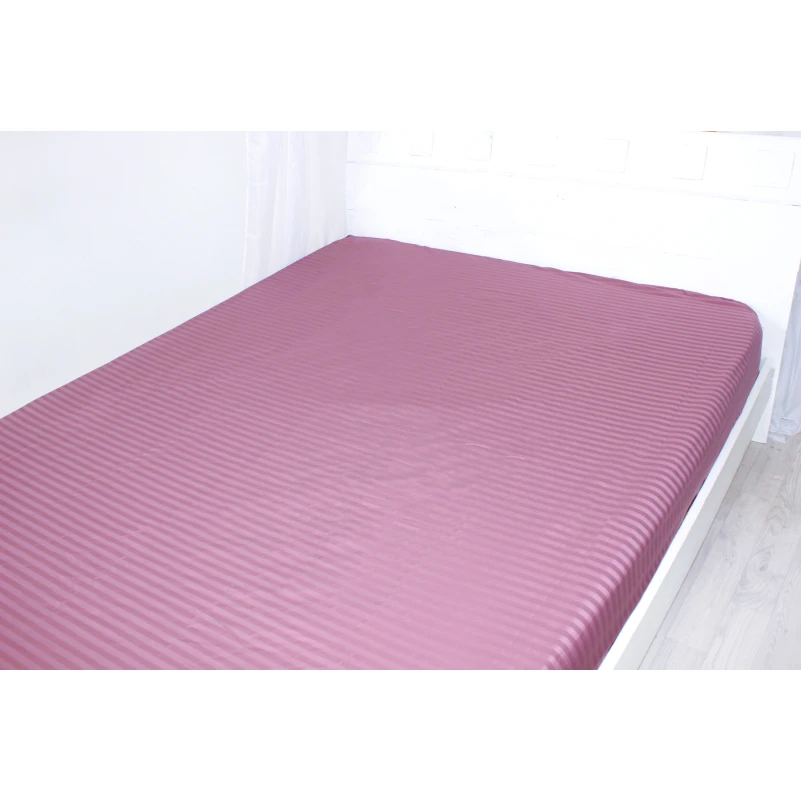 Простынь на резинке Satin Stripe 30-0008 Smoky Pink - 2