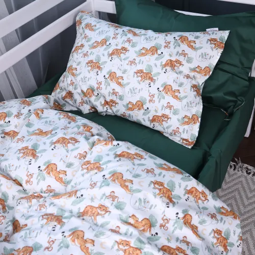 Комплект постельного белья Сатин JUNIOR Kids Time 22-1420 Little Jungle Friends - 2