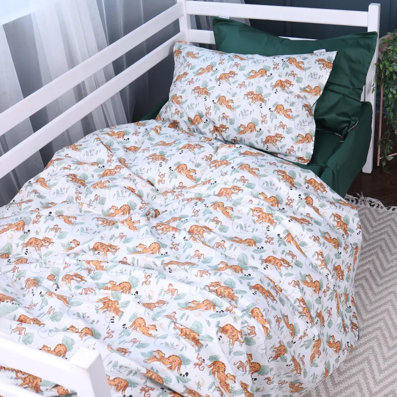 Комплект постельного белья Сатин JUNIOR Kids Time 22-1420 Little Jungle Friends