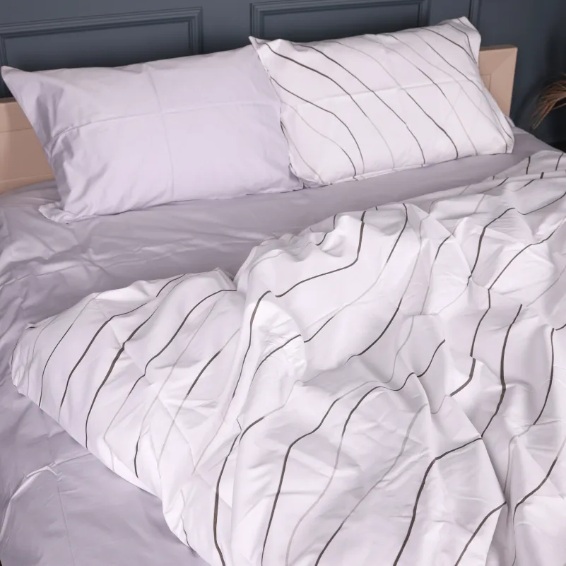 Комплект постельного белья Сатин JUNIOR 22-1436 Gray Line - 3