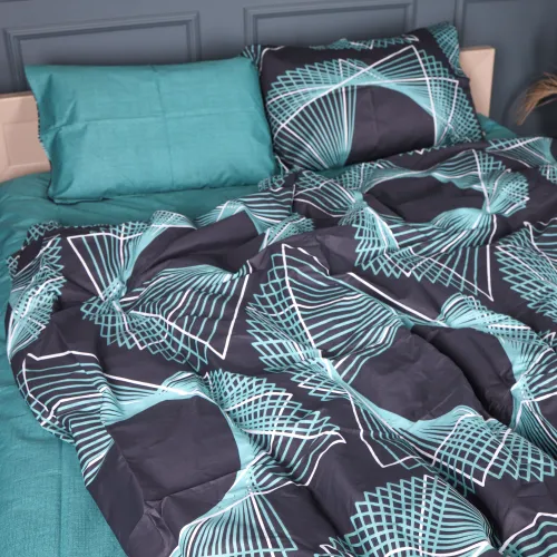 Пододеяльник Сатин 22-1442 Neon Emerald Lines