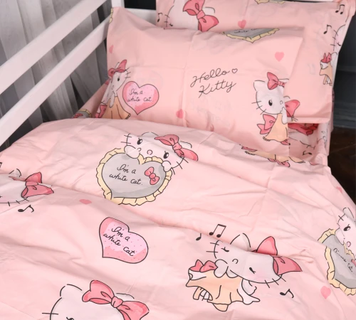 Комплект постільної білизни Бязь Kids Time 17-0873 Hello Kitty Love