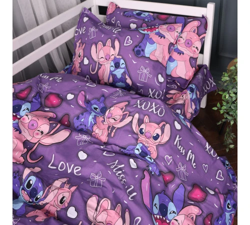 Підковдра Бязь 17-0870 Stitch & Angel Purple