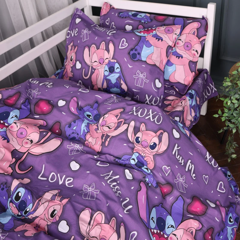 Підковдра Бязь 17-0870 Stitch & Angel Purple