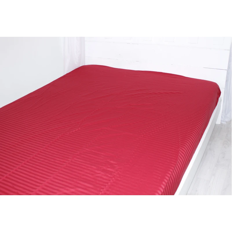 Простынь на резинке Satin Stripe 30-0018 Red - 4