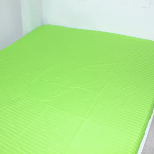 Простирадло на гумці Satin Stripe 30-0016 Light Green - висота 25 см (дитячі 10 см) - 4