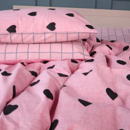 Наволочка Бязь 17-0839 Hearts & Grid