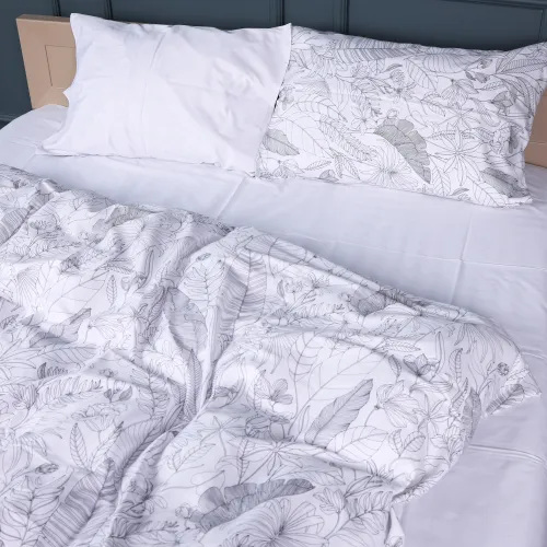 Комплект постельного белья Сатин JUNIOR 22-1427 Leafsong white