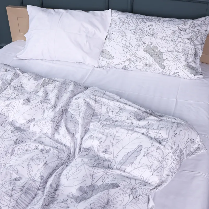 Комплект постельного белья Сатин JUNIOR 22-1427 Leafsong white