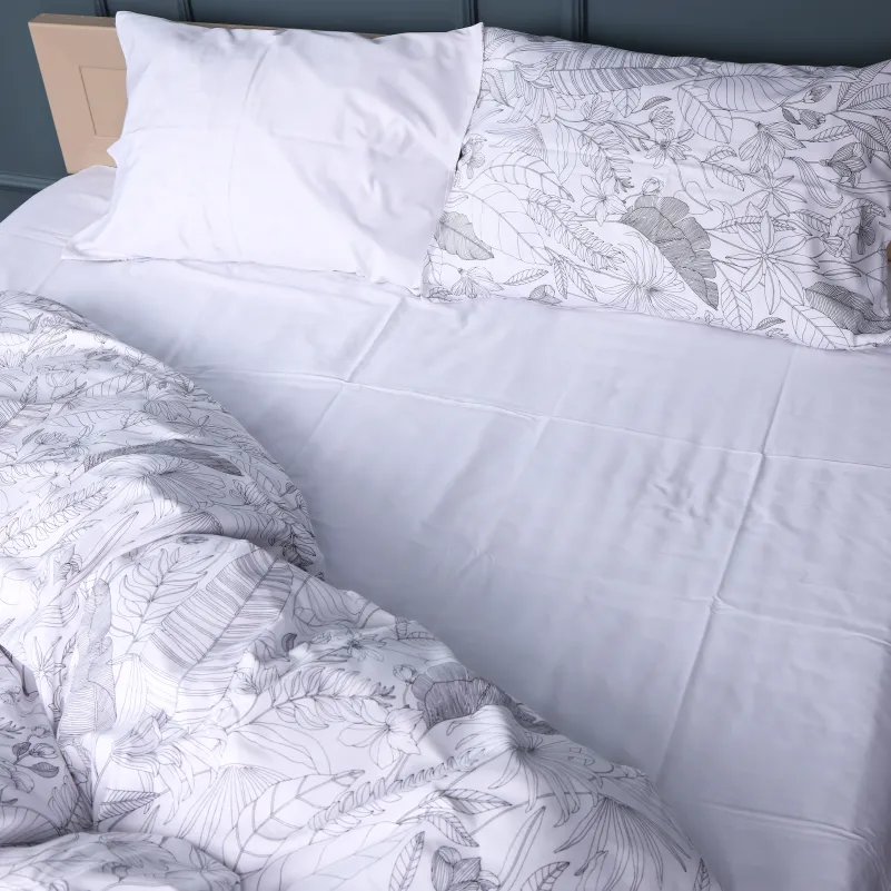 Комплект постельного белья Сатин JUNIOR 22-1427 Leafsong white - 4