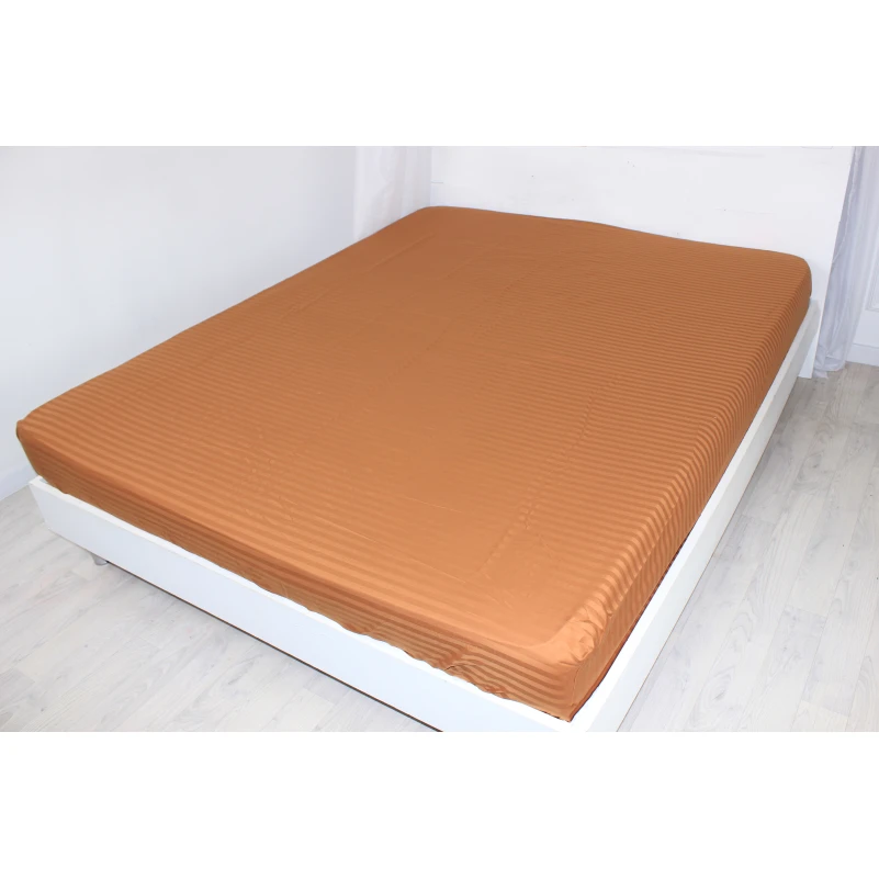 Простынь на резинке Satin Stripe 30-0005 Brown