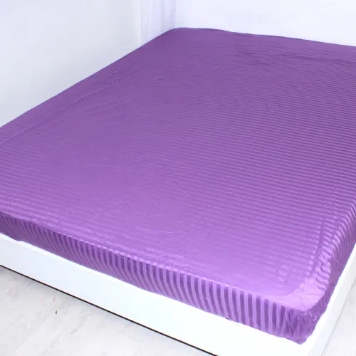 Простынь на резинке Satin Stripe 30-0009 Purple - высота 25 см (детские 10 см)