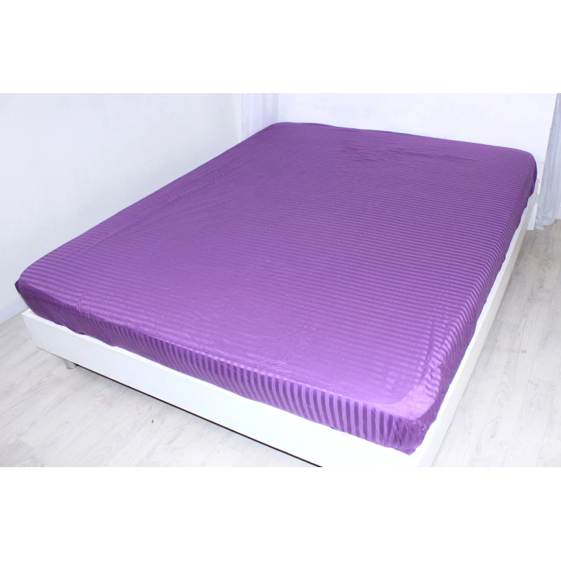 Простынь на резинке Satin Stripe 30-0009 Purple