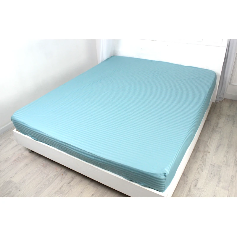 Простынь на резинке Satin Stripe 30-0015 Green Wave