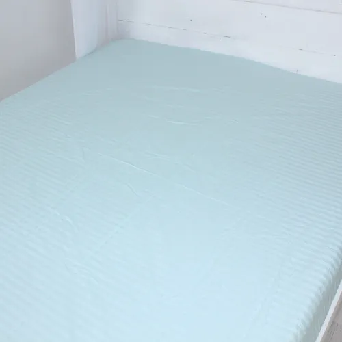 Простынь на резинке Satin Stripe 30-0013 Azure - высота 25 см (детские 10 см)