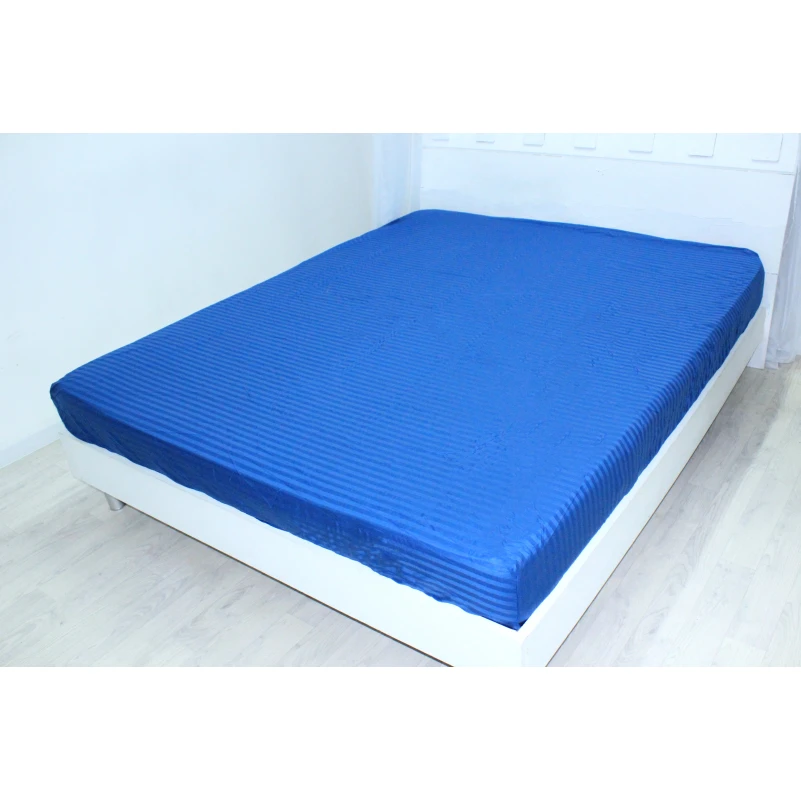 Простынь на резинке Satin Stripe 30-0019 Blue