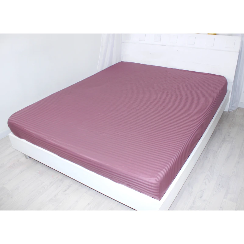 Простынь на резинке Satin Stripe 30-0008 Smoky Pink