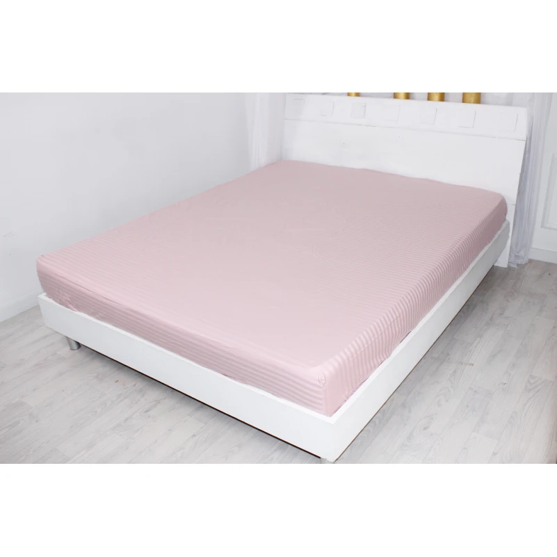 Простынь на резинке Satin Stripe 30-0007 Pink