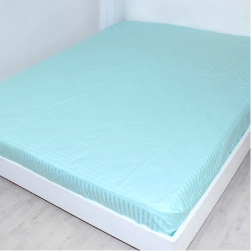 Простирадло на гумці Satin Stripe 30-0014 Mint - висота 25 см (дитячі 10 см)