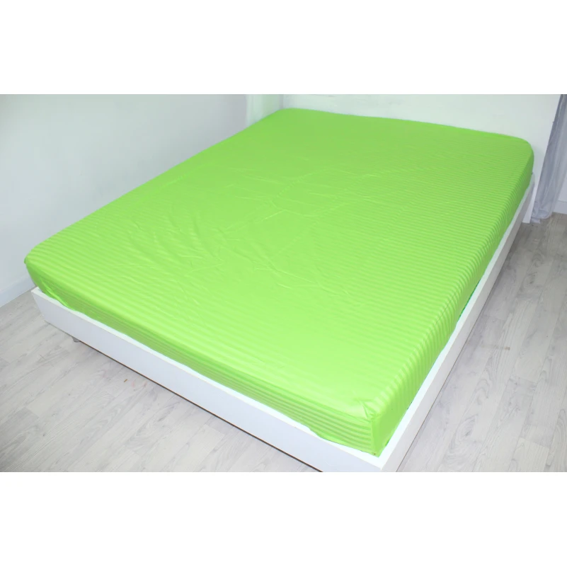 Простынь на резинке Satin Stripe 30-0016 Light Green