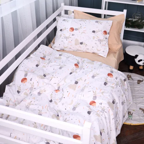 Комплект постельного белья JUNIOR Poplin Line Kids 06 Rabbit alphabet