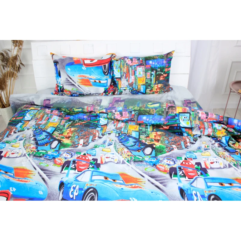 Підковдра Бязь 17-0260 Red Car - 3