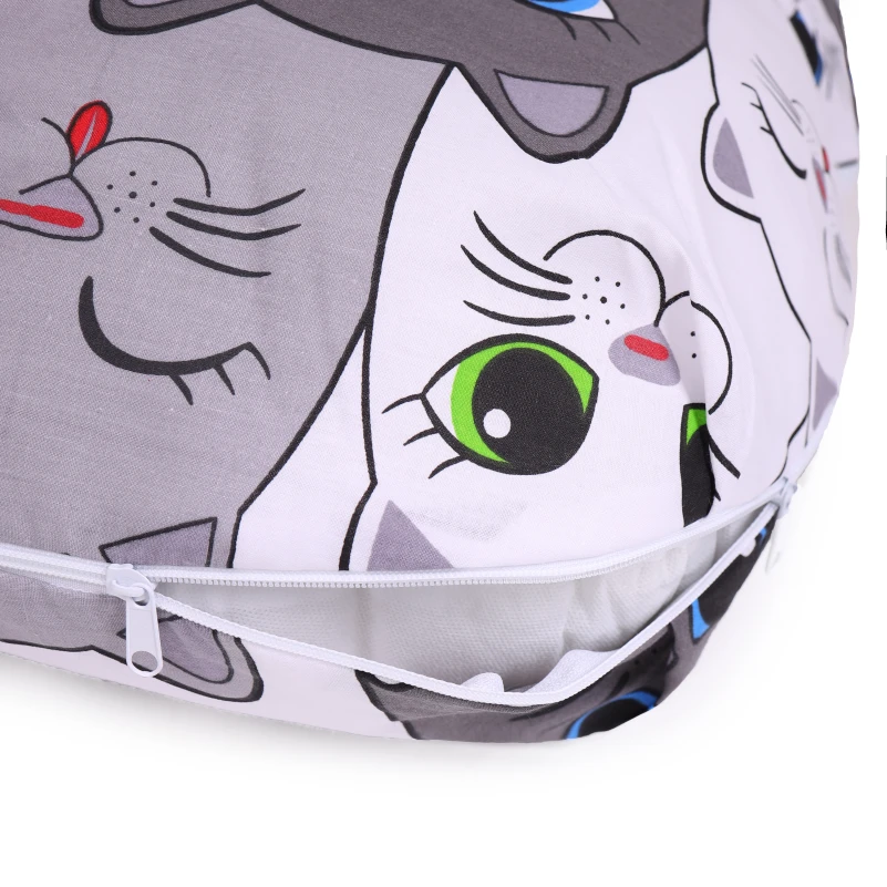 Подушка для беременных и отдыха U-образная №5034 Color Line 17-0635 Кот Батон Серый EcoSilk бязь - 6