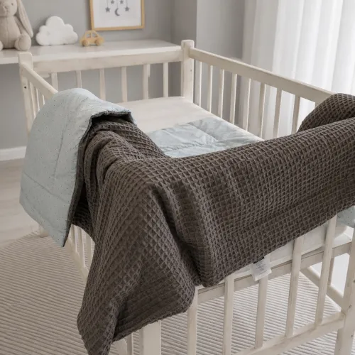 Детский плед №043 Poplin Waffle 09 Sleeping animals - 3