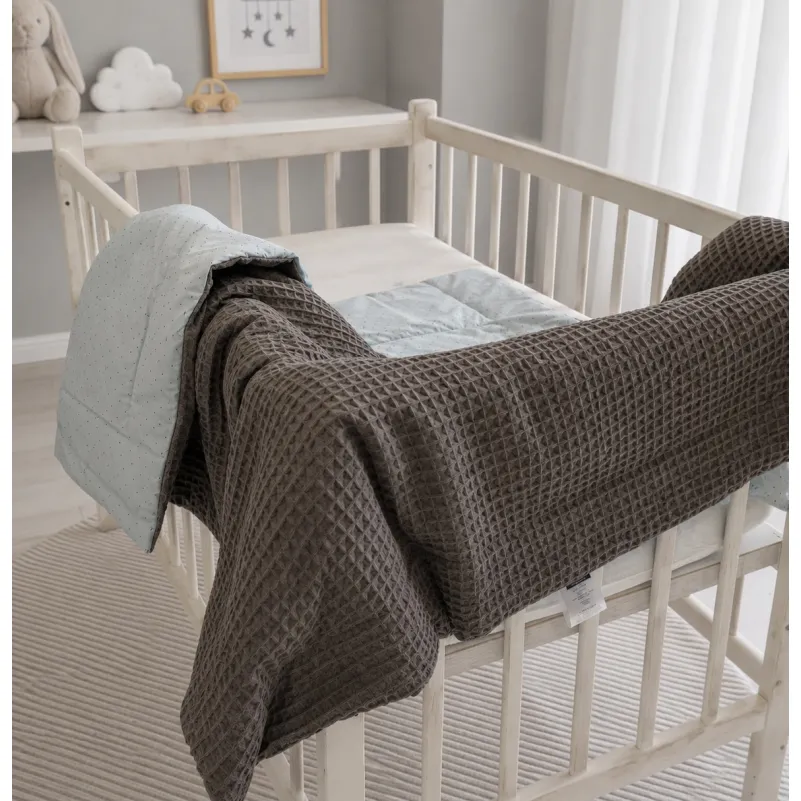 Дитячий плед №043 Poplin Waffle 09 Sleeping animals - 2
