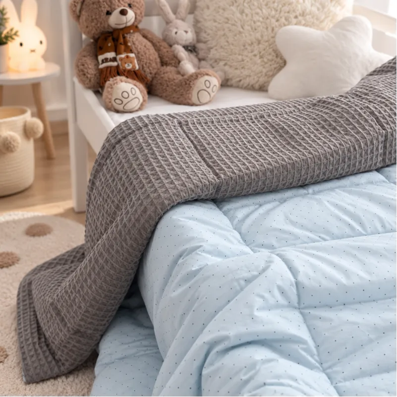Дитячий плед №043 Poplin Waffle 09 Sleeping animals Фото - 8