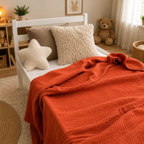 Дитячий плед №003 Pure Muslin Terracotta - 4
