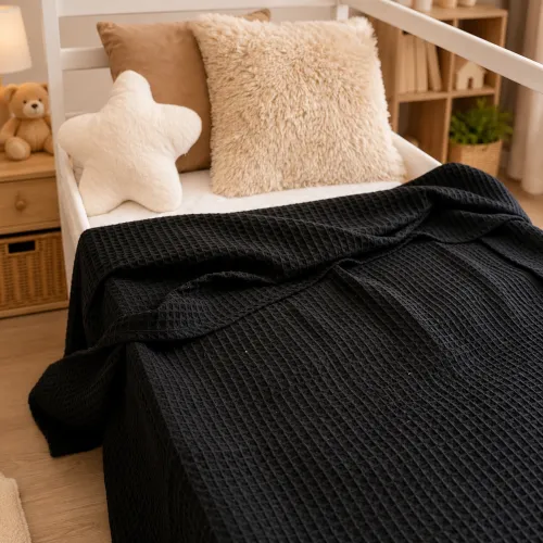 Дитячий плед №012 Pure Waffle Black - 4