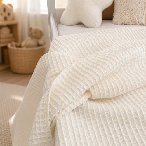 Дитячий плед №010 Pure Waffle White - 4