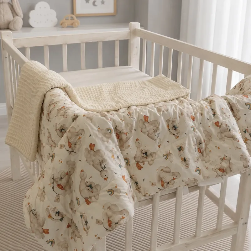 Детский плед №032 Silky Waffle 22-1419 Sleepy ducklings