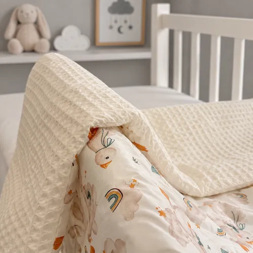 Детский плед №032 Silky Waffle 22-1419 Sleepy ducklings - 4