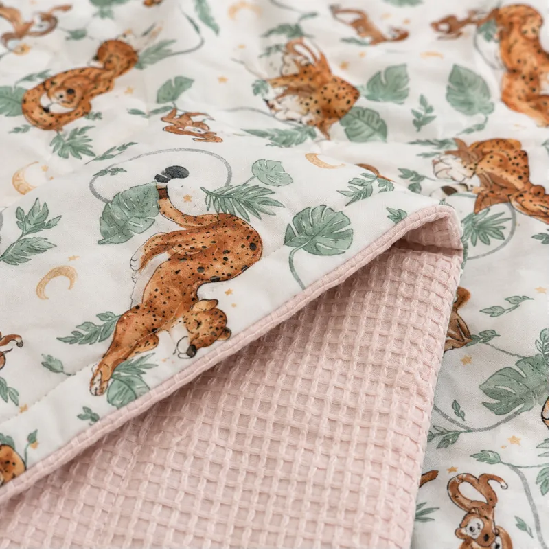 Детский плед №034 Silky Waffle 22-1420 Little Jungle Friends - 1