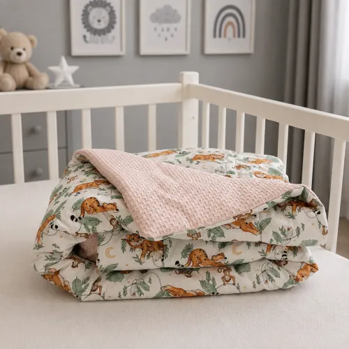 Детский плед №034 Silky Waffle 22-1420 Little Jungle Friends - 4