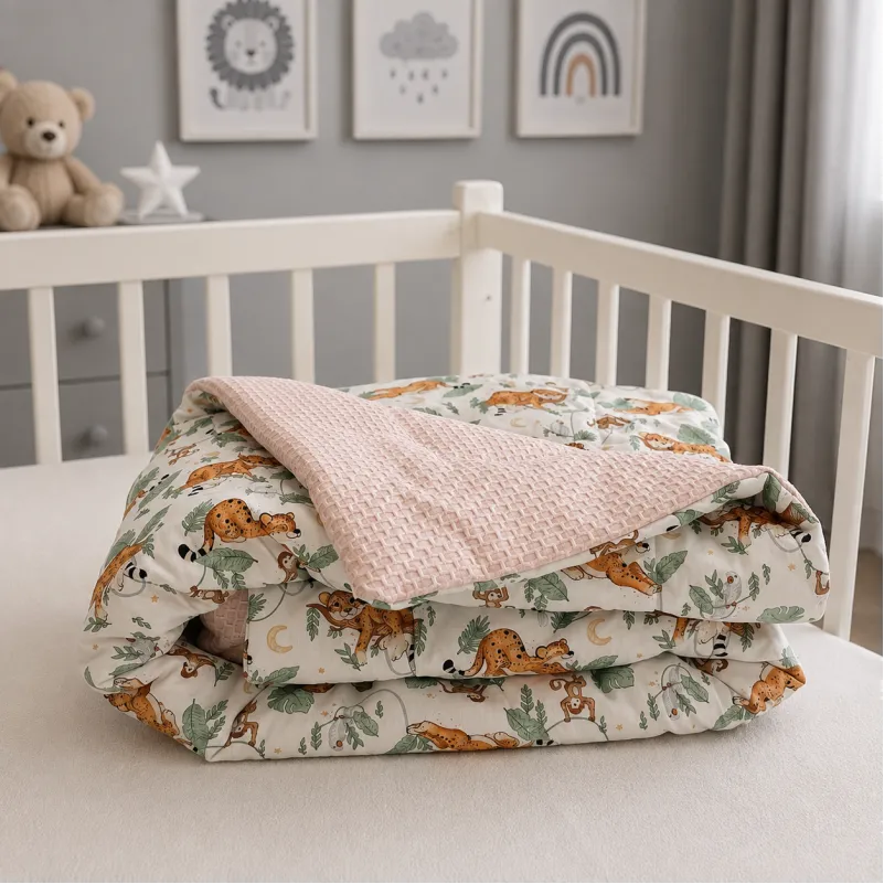 Детский плед №034 Silky Waffle 22-1420 Little Jungle Friends - 3
