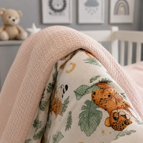 Детский плед №034 Silky Waffle 22-1420 Little Jungle Friends - 5