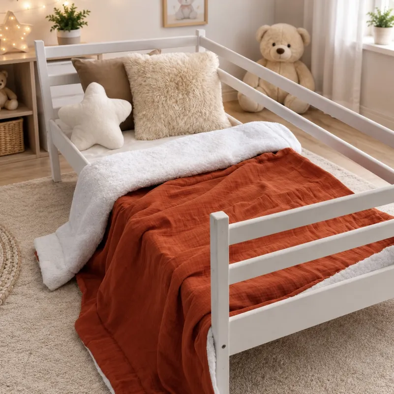 Детский плед №082 Teddy Muslin Terracotta - 4