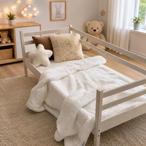 Детский плед №080 Teddy Muslin White - 5