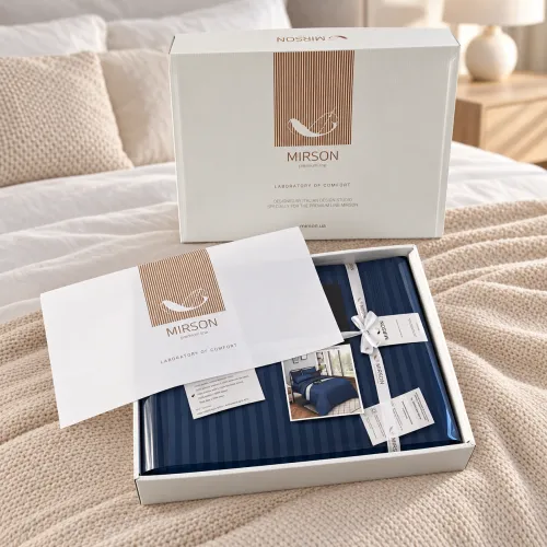 Постільна білизна Satin Stripe 30-0021 Dark Blue - 4
