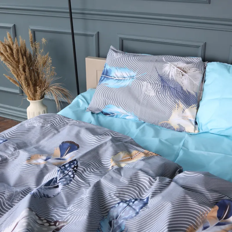 Пододеяльник Бязь 17-0743 Blue Feathers