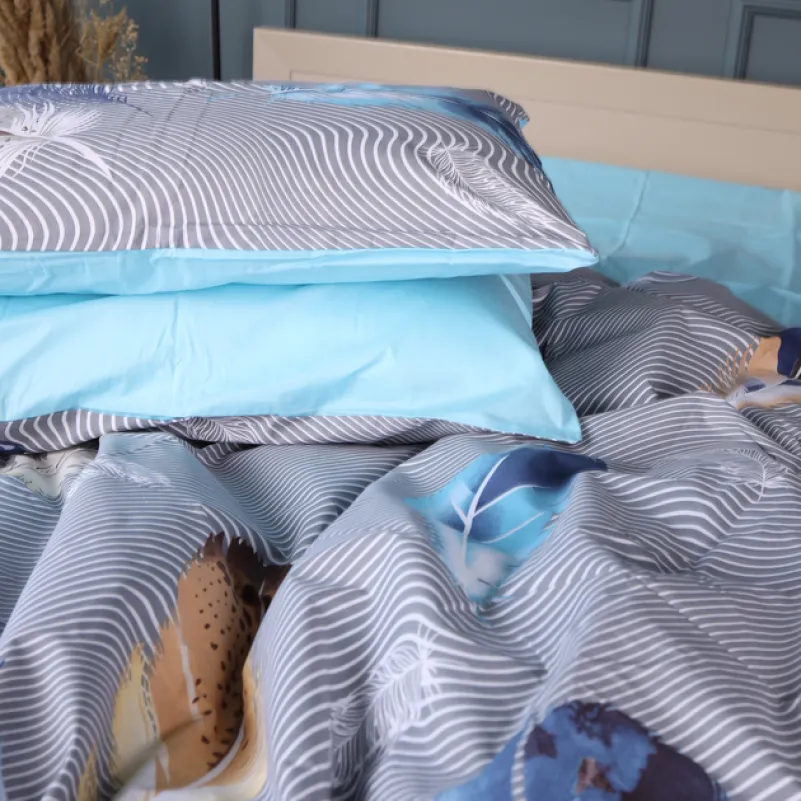 Пододеяльник Бязь 17-0743 Blue Feathers - 1