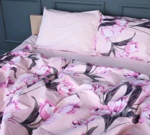 Комплект постільної білизни Бязь 17-0744 Pink Tulips - 2