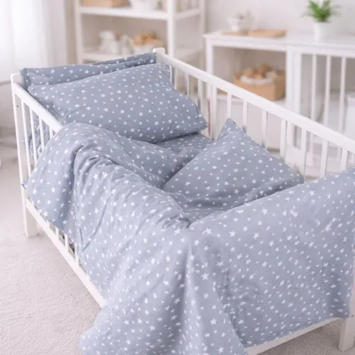 Комплект постельного белья LITTLE KIDS Фланель 012 Grey Stars