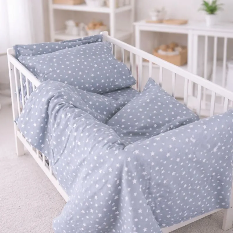 Комплект постельного белья LITTLE KIDS Фланель 012 Grey Stars