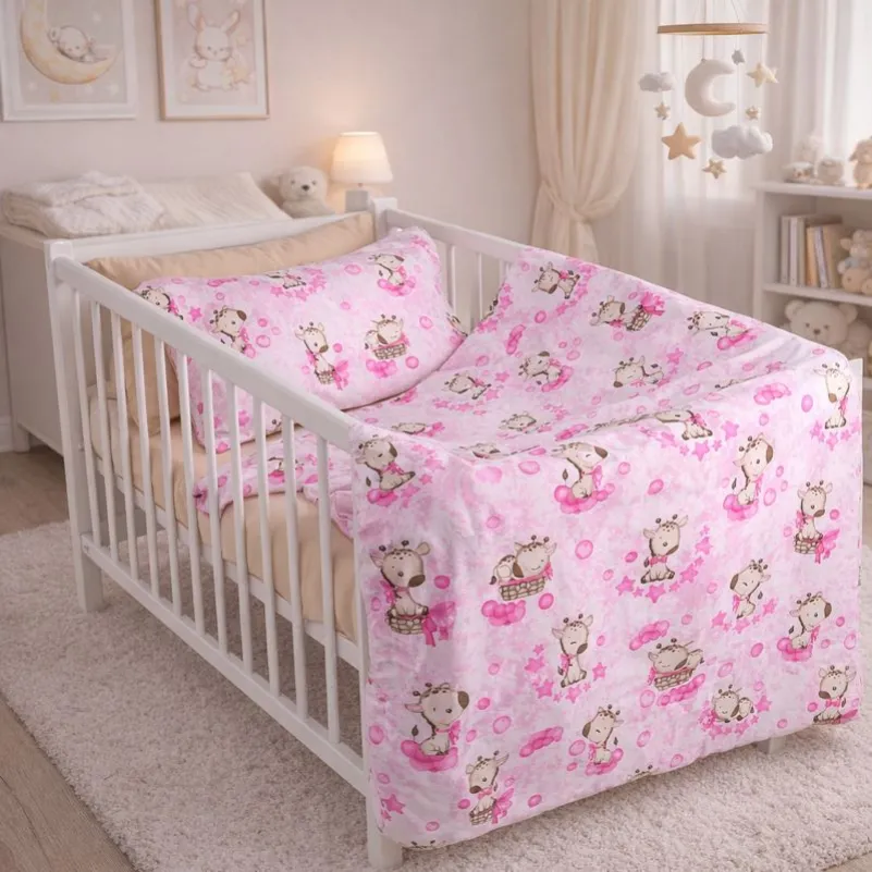 Комплект постельного белья Бязь LITTLE KIDS 17-0923 Tiny Giraffes pink
