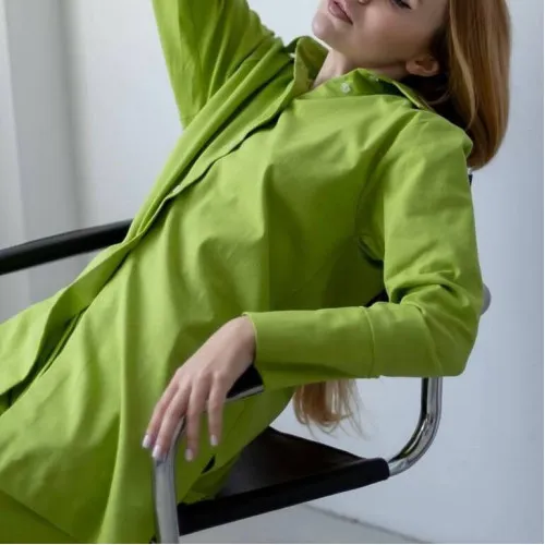 Жіночий домашній костюм Льон "Alessia" light green - 2